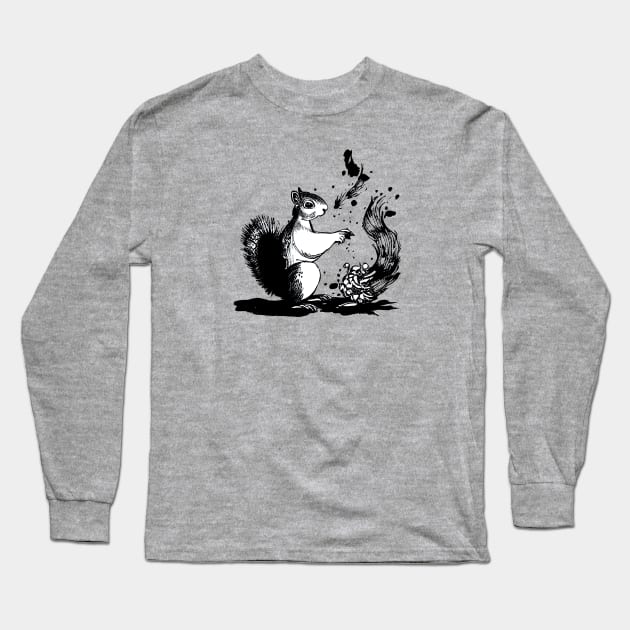 A squirrel doing magic, pink Long Sleeve T-Shirt by etherElric